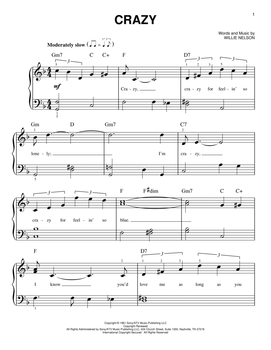 Crazy Crazy Easy Piano scores gallery preview page 1