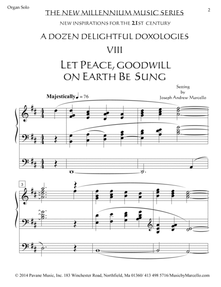 Delightful Doxology VIII - Let Peace, Goodwill on Earth Be Sung - Organ (D) image number null