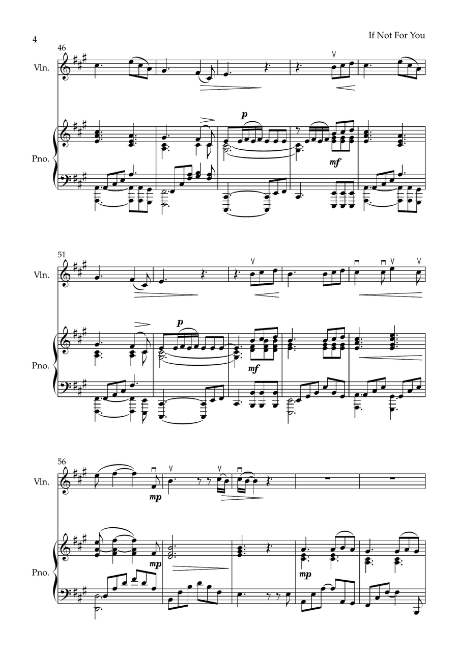 If Not For You Violin Solo scores gallery preview page 4