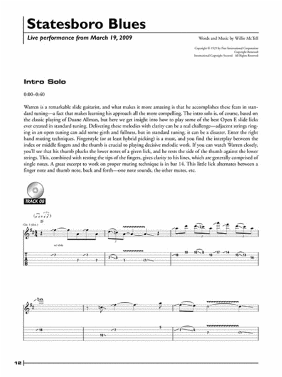 Warren Haynes Legendary Licks Electric Guitar scores gallery preview page 4