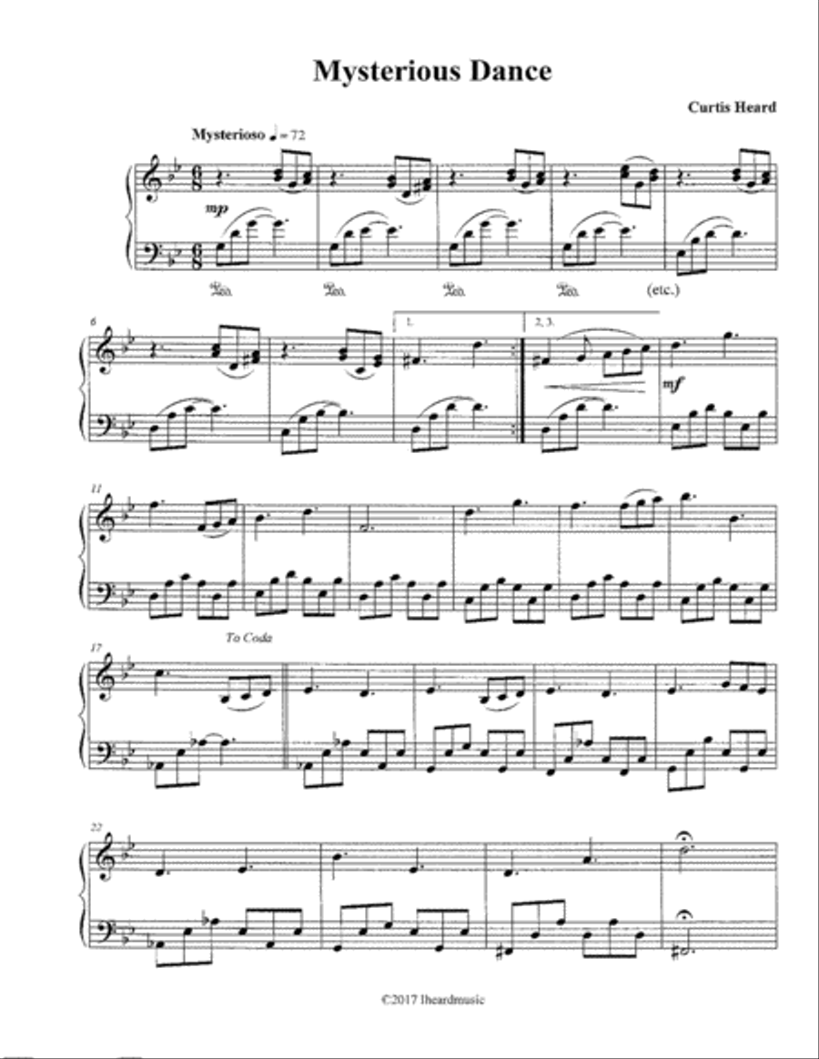 Mysterious Dance Mysterious Dance Piano Solo scores gallery preview page 1