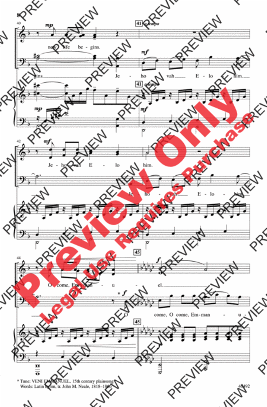 Jehovah Elohim 4-Part scores gallery preview page 8