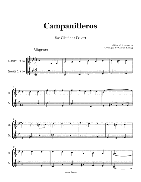 Campanilleros-Spanish Christmas Carol-for Woodwind Duet image number null