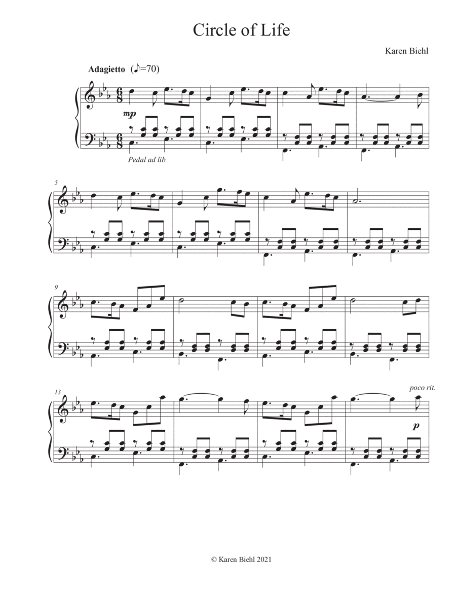 Circle of Life Piano Solo scores gallery preview page 1