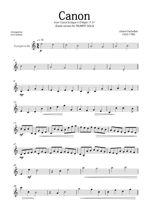 "Canon" by Pachelbel - EASY version for TRUMPET SOLO.