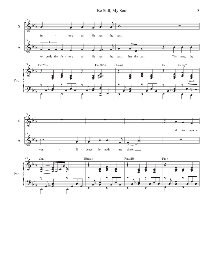 Be Still, My Soul (Duet for Soprano and Alto solo) Alto Voice scores gallery preview page 3
