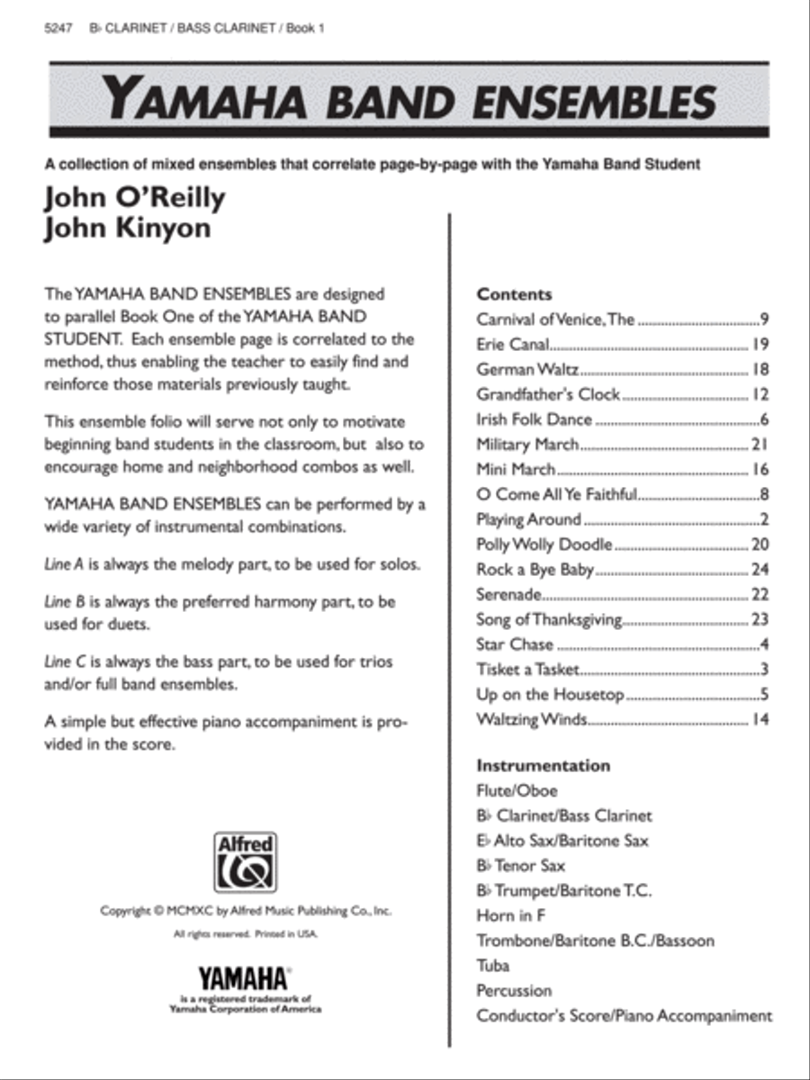 Yamaha Band Ensembles, Book 1 Concert Band Methods scores gallery preview page 2