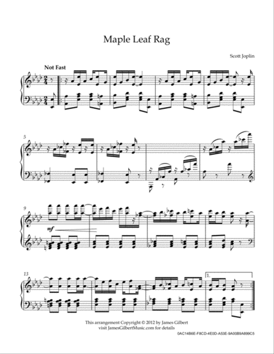 Maple Leaf Rag Piano Solo scores gallery preview page 2