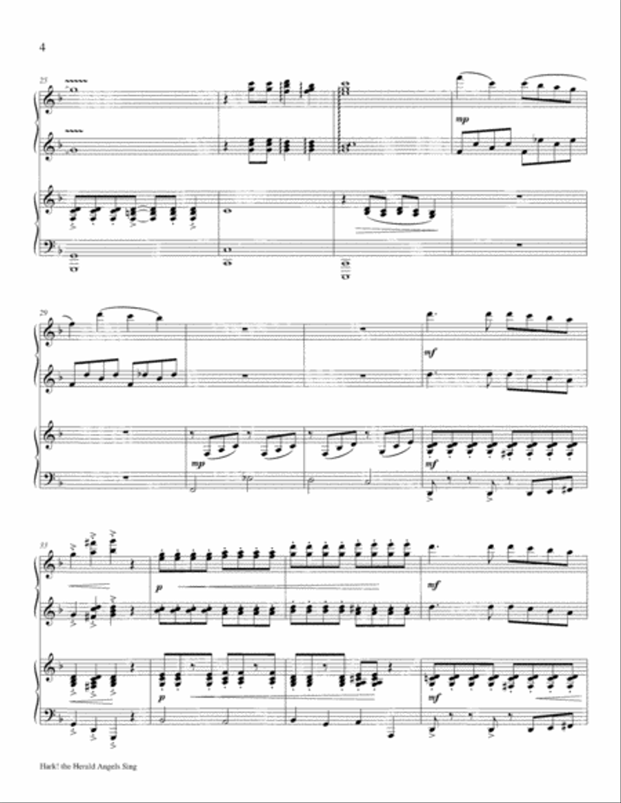 Hark! the Herald Angels Sing Piano Accompaniment scores gallery preview page 4
