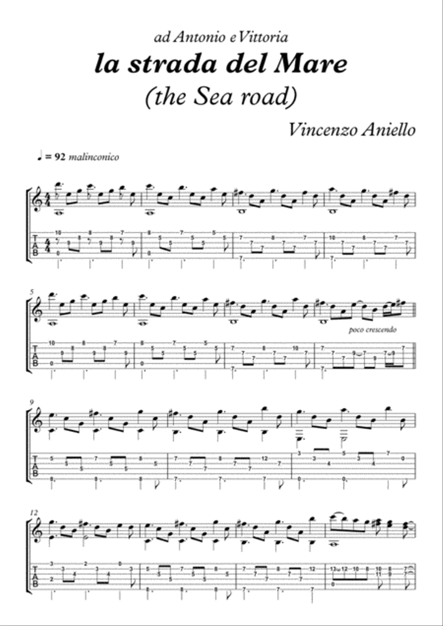 La strada del Mare (the Sea road) Electric Guitar scores gallery preview page 2