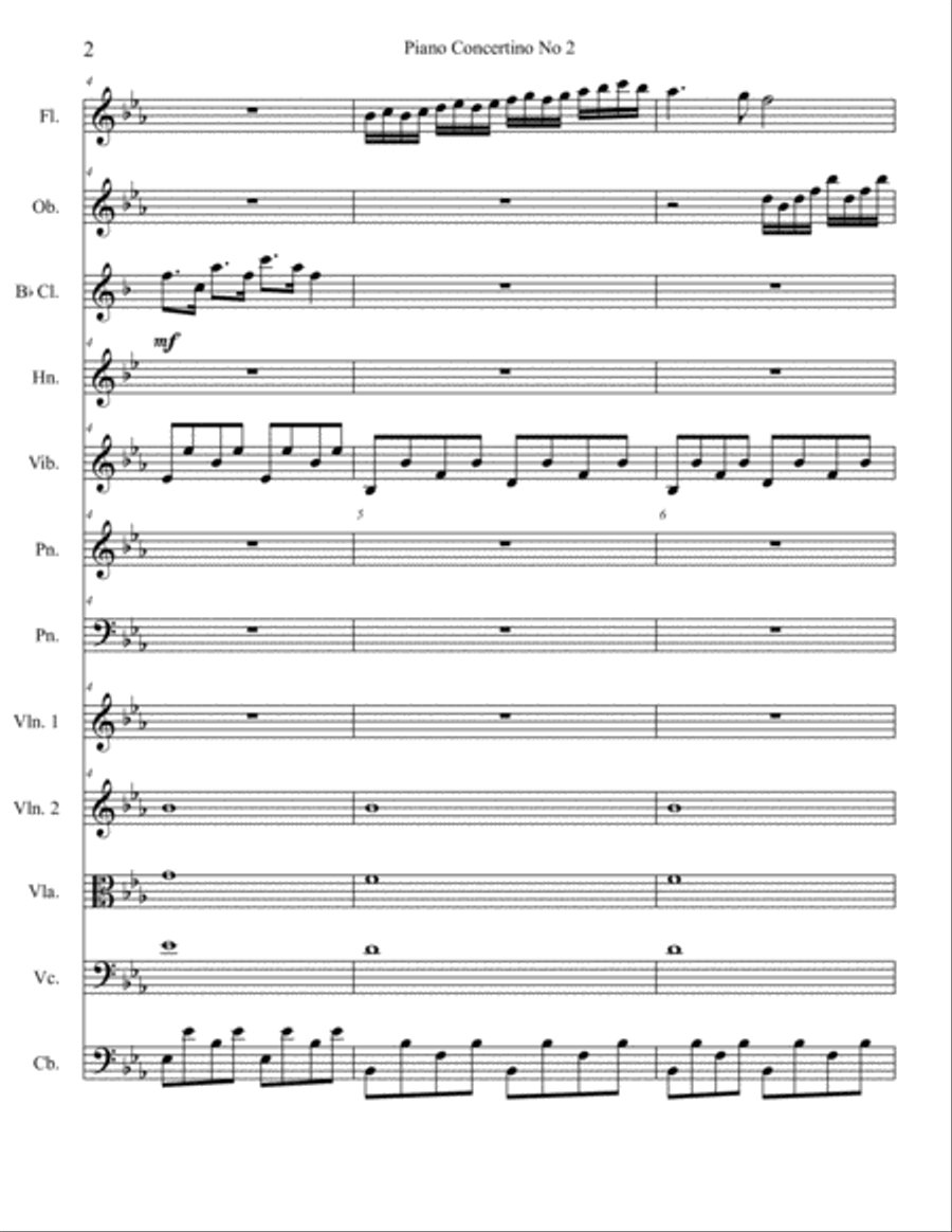 Piano Concertino No 2 Jozef Sebastian String Orchestra scores gallery preview page 2