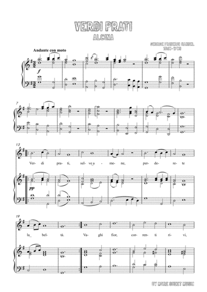 Handel-Verdi prati in G Major，for voice and piano image number null