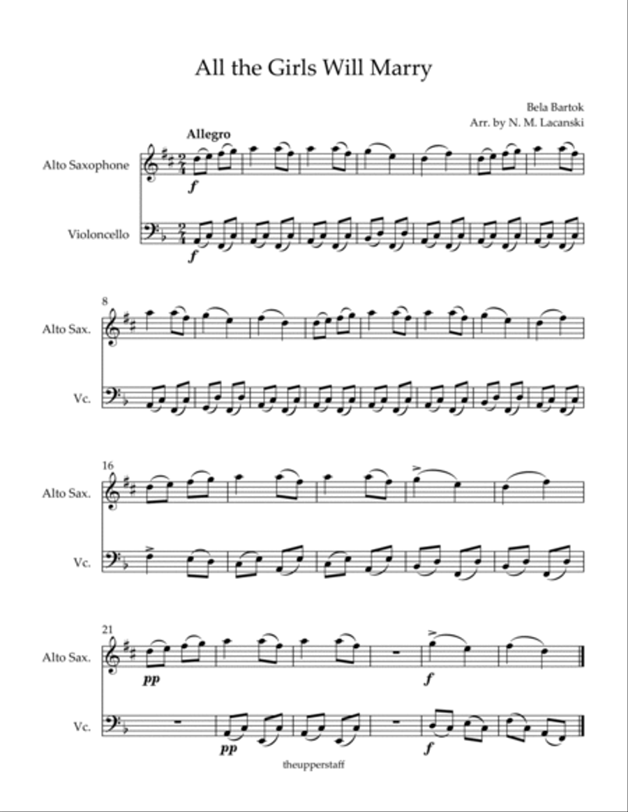 All the Girls Will Marry Alto Saxophone scores gallery preview page 2