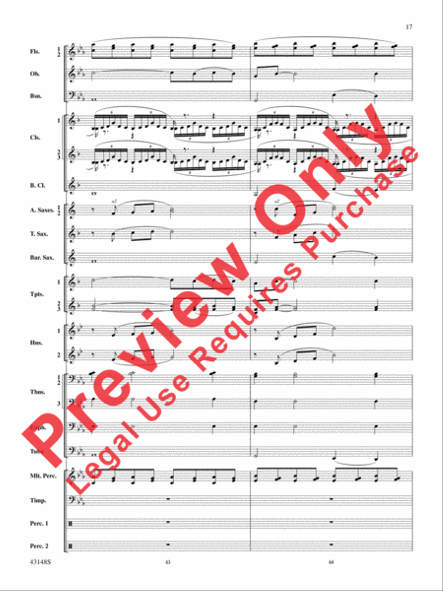 Of Sea and Song Concert Band scores gallery preview page 18