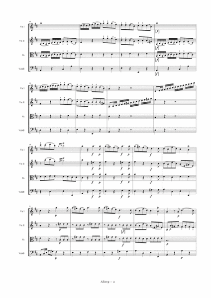 String Quartet in D major, Op. 14, No. 3 (score and parts)
