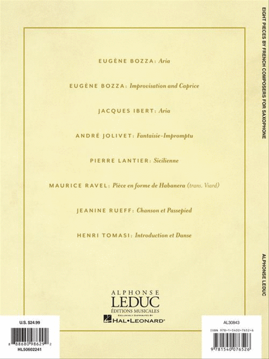 Eight Pieces by French Composers for Saxophone Alto Saxophone scores gallery preview page 8