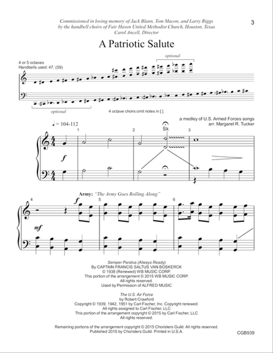 A Patriotic Salute A Patriotic Salute Handbell Choir scores gallery preview page 2