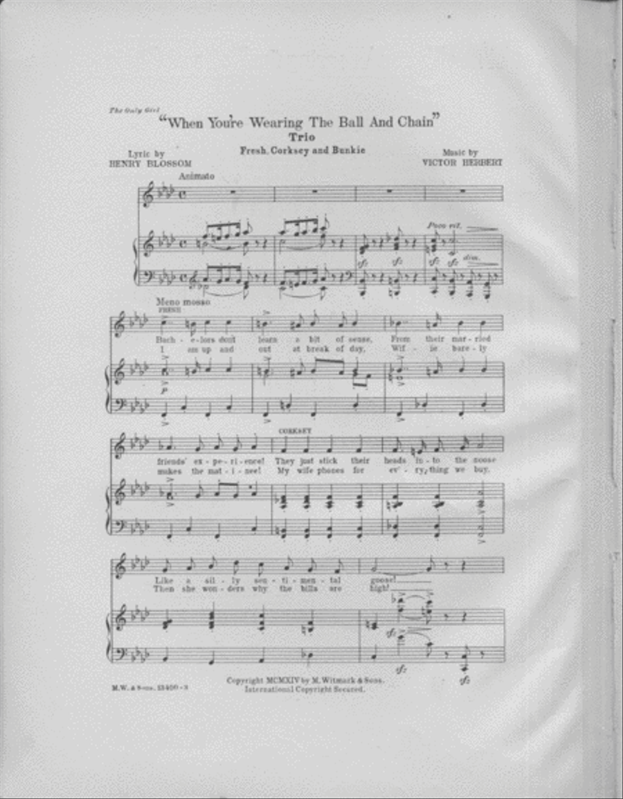 When You're Wearing the Ball and Chain. Trio. (Fresh, Corksey and Bunkie) Voice scores gallery preview page 2