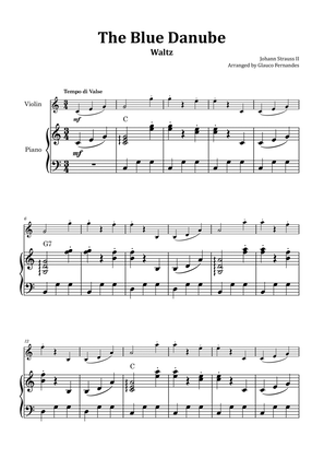 The Blue Danube - Violin and Piano with Chord Notations