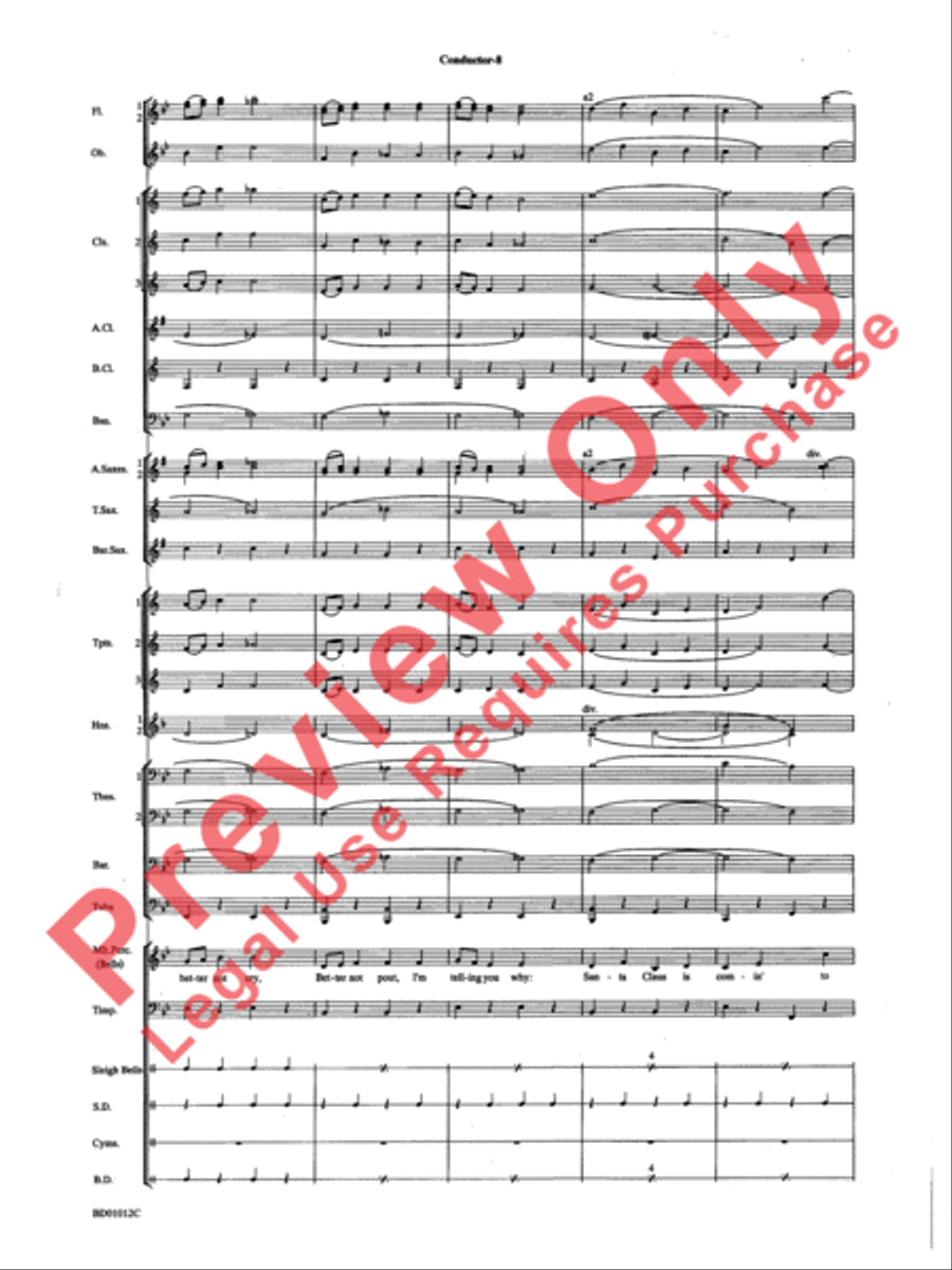 Christmas Pop Sing Along (for Concert Band with Audience Participation) Concert Band scores gallery preview page 10
