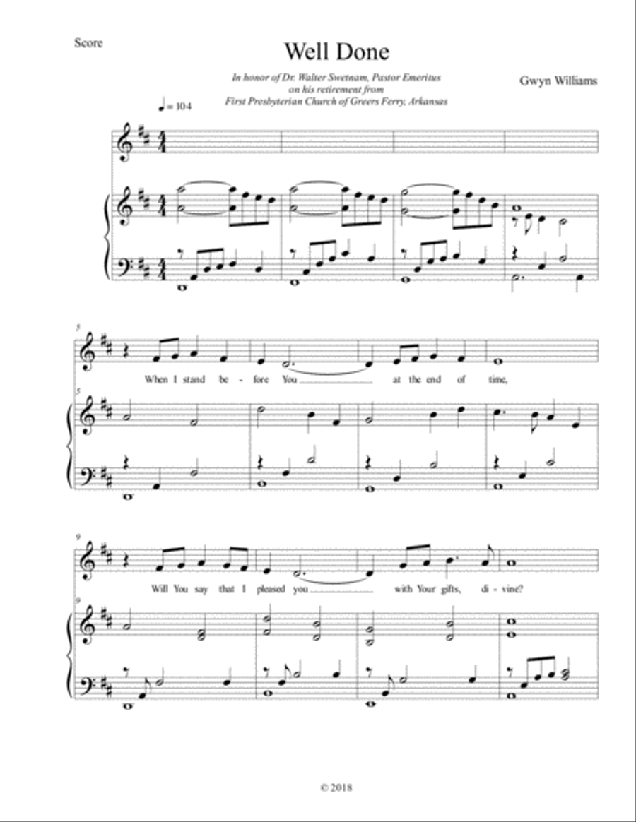 Well Done Well Done Unison Choir scores gallery preview page 1