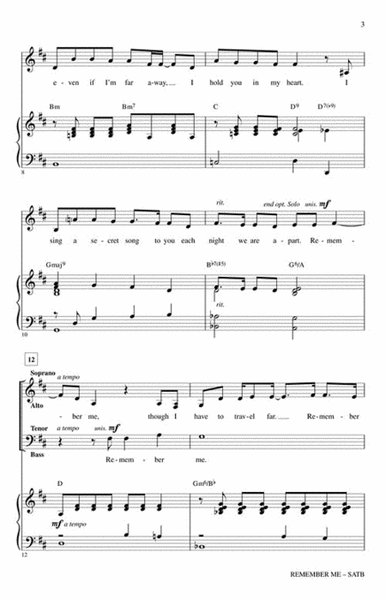 Remember Me (from Coco) by Kristen Anderson-Lopez Choir - Sheet Music