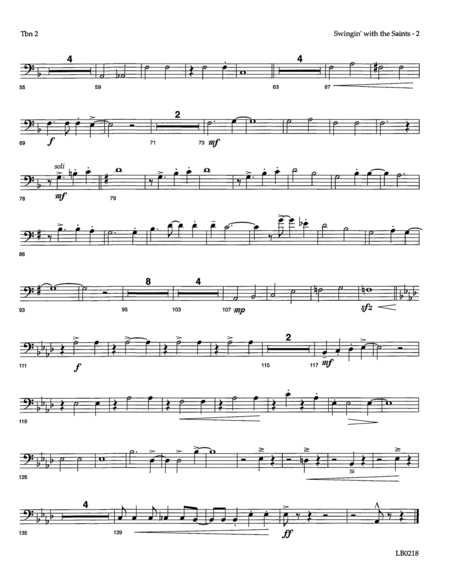 Swingin' With The Saints (arr. Mark Hayes) - Trombone 2