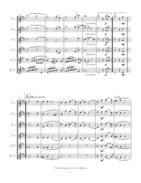 Three Weelkes Madrigals for Flute Choir image number null