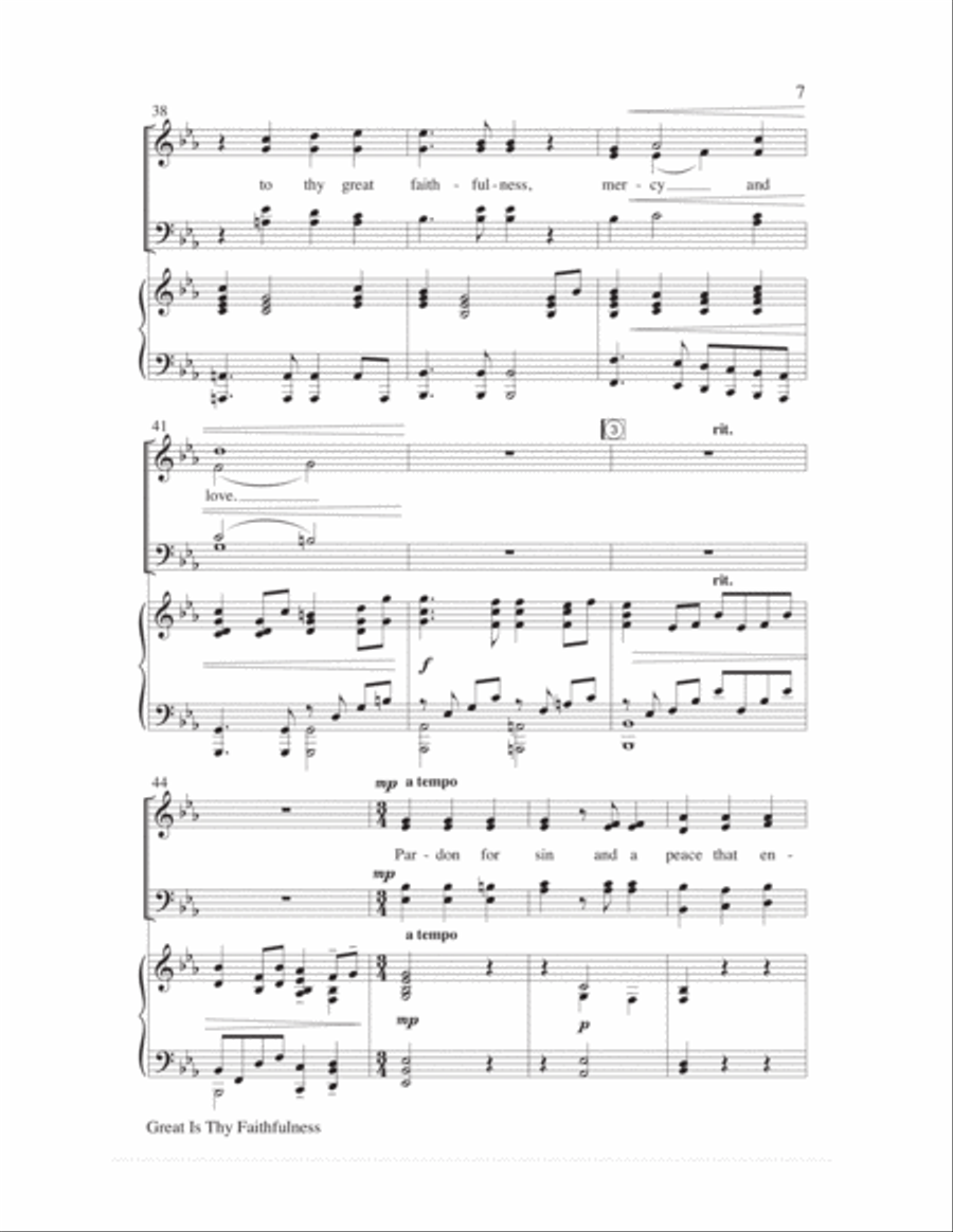 Great Is Thy Faithfulness 4-Part scores gallery preview page 7