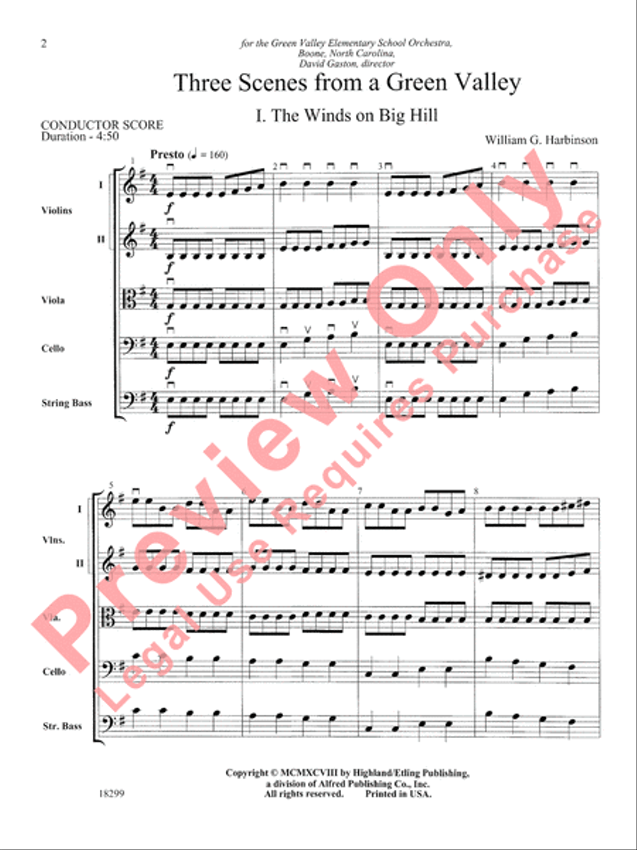 Three Scenes from a Green Valley String Orchestra scores gallery preview page 3