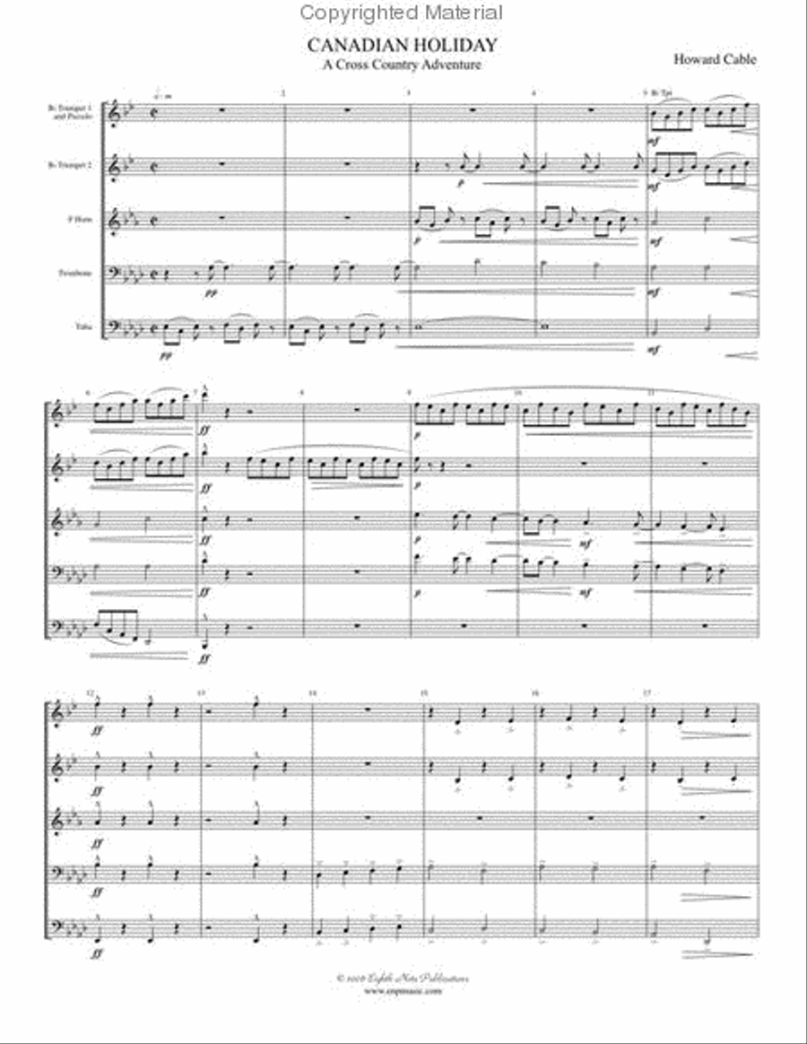 Canadian Holiday: A Cross Country Adventure Brass Quintet scores gallery preview page 2