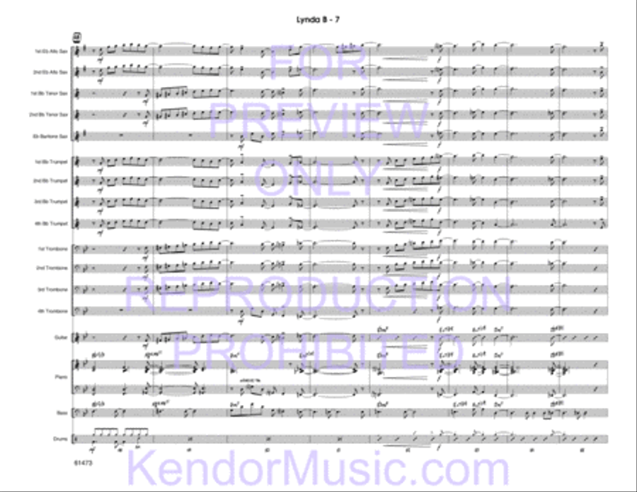 Lynda B (Full Score) Jazz Ensemble scores gallery preview page 9