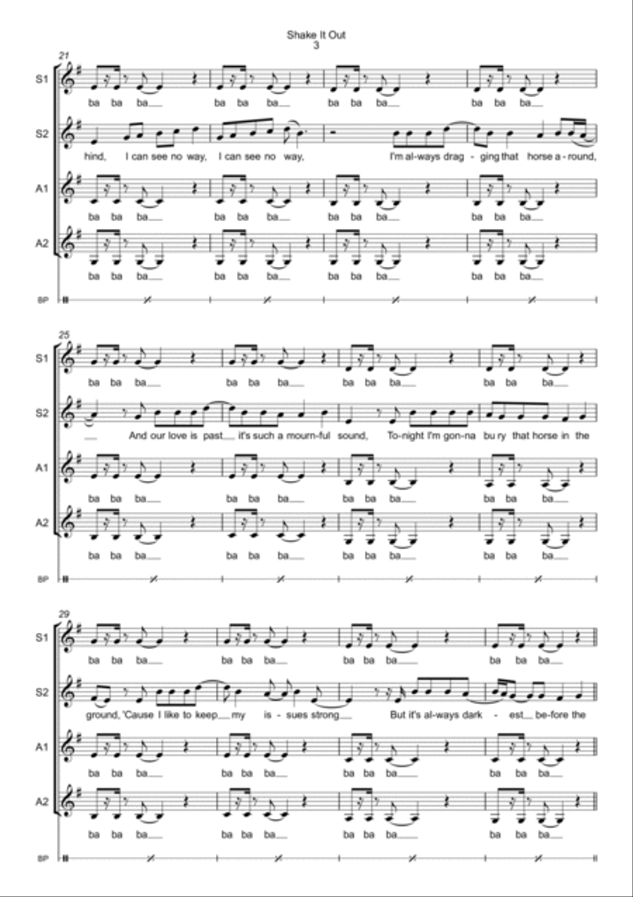 Shake It Out SSAA scores gallery preview page 3