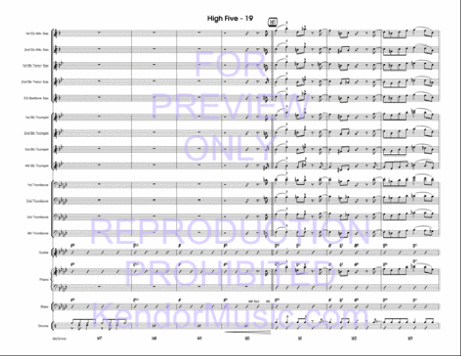 High Five (Full Score) High Five (Full Score) Jazz Ensemble scores gallery preview page 21