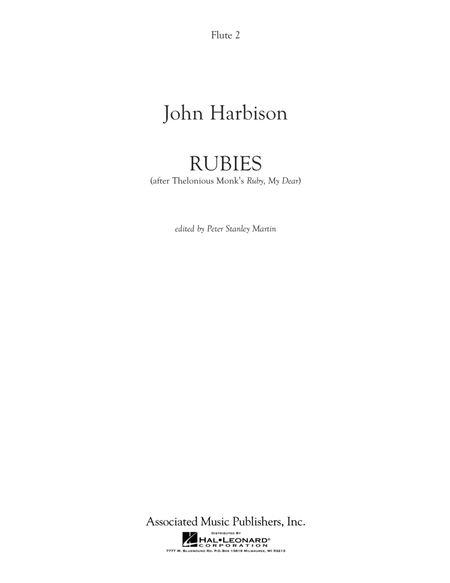 Rubies (After Thelonious Monk's "Ruby, My Dear") - Flute 2 by Thelonious Monk Flute - Digital Sheet Music