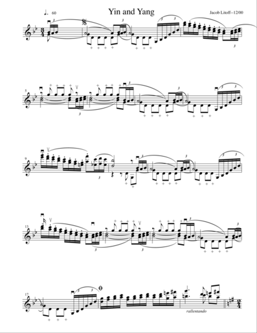 Yin and Yang Yin and Yang Violin Solo scores gallery preview page 1