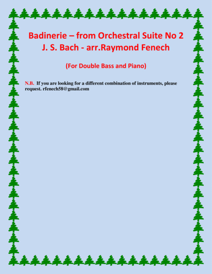 Badinerie - J.S.Bach - Double bass and Piano image number null