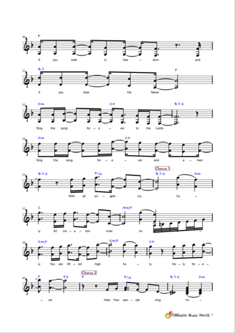 Holy Forever Piano Solo scores gallery preview page 4