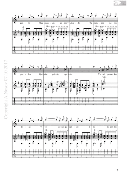 Quizas, quizas, quizas (Sheet music for vocals and guitar) image number null
