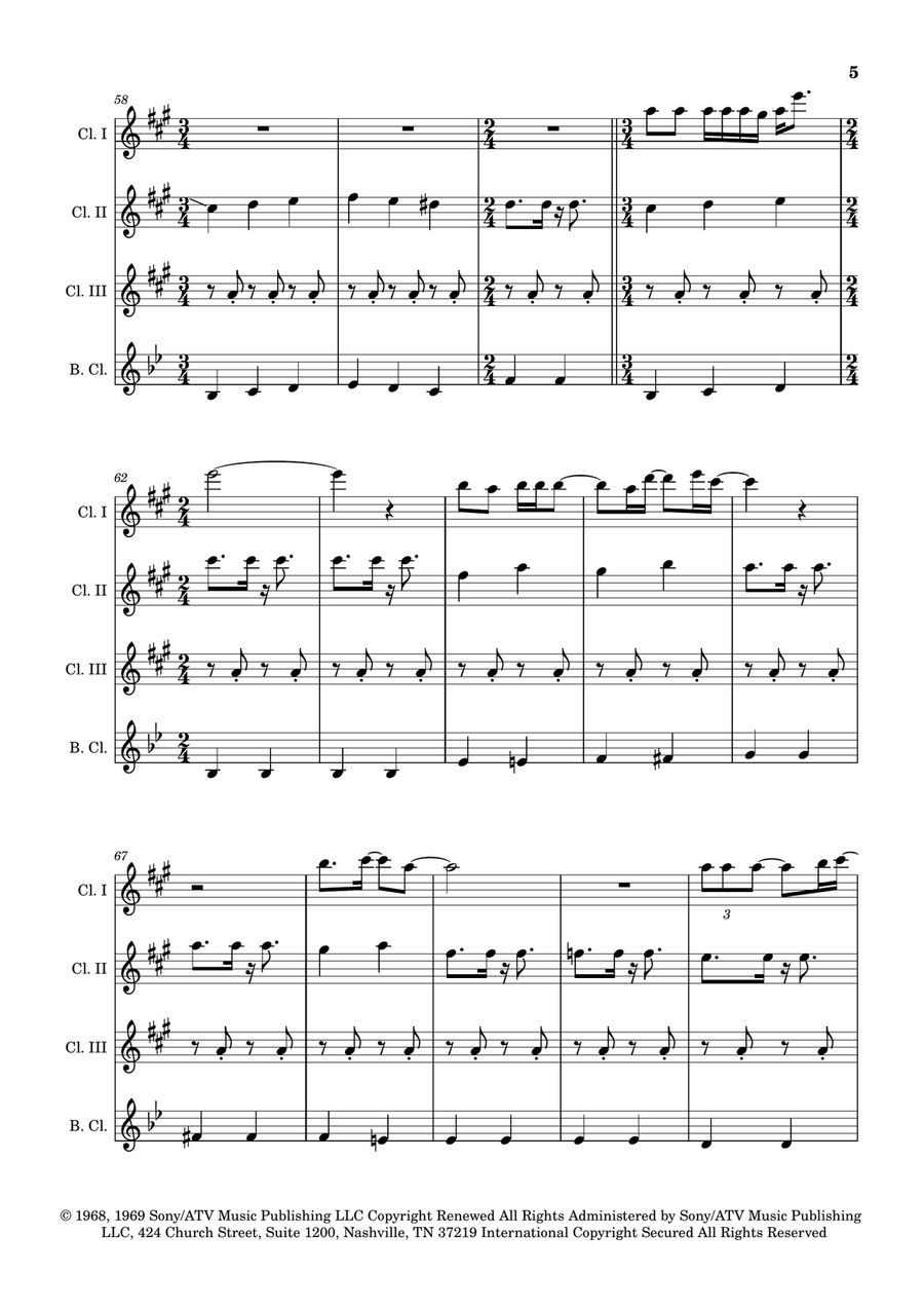 Blackbird Clarinet Quartet scores gallery preview page 5