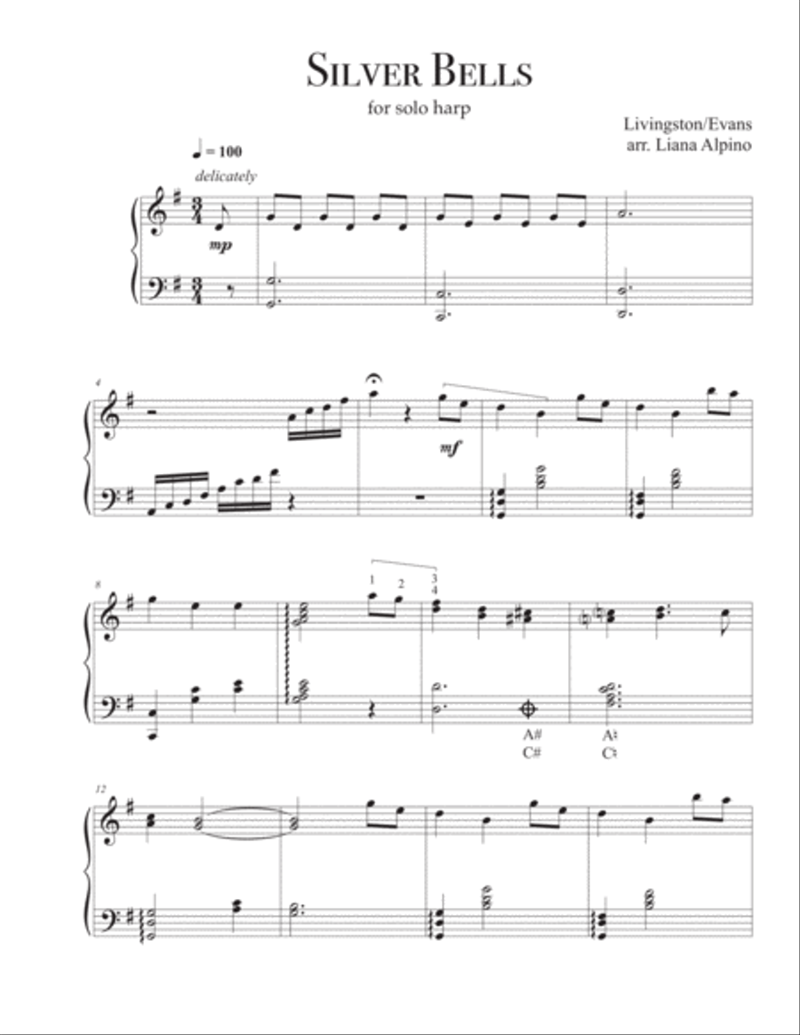 Silver Bells Harp scores gallery preview page 2