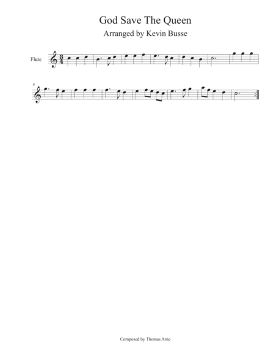God Save The Queen - Flute Flute Solo scores gallery preview page 1
