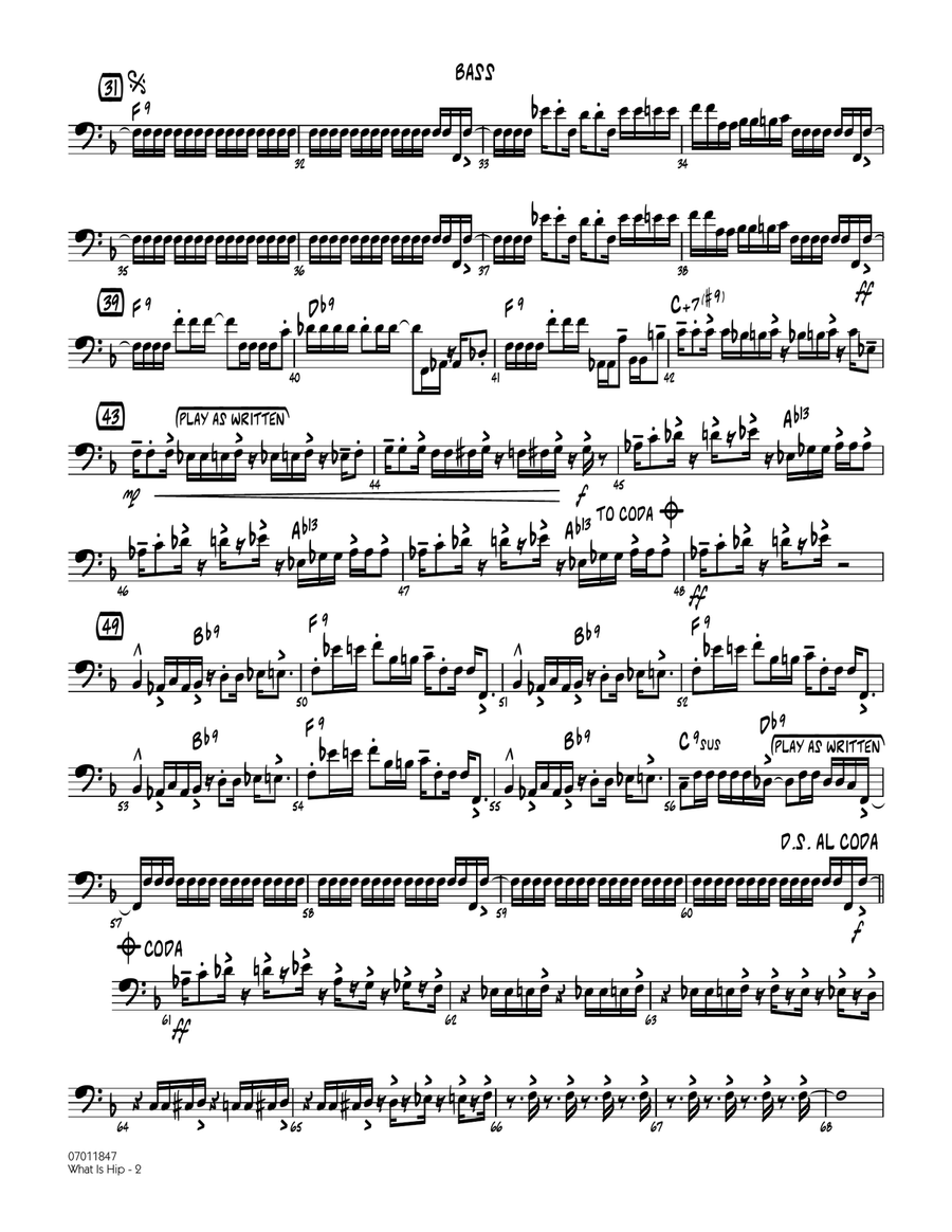 What Is Hip - Bass What Is Hip - Bass Jazz Ensemble scores gallery preview page 2