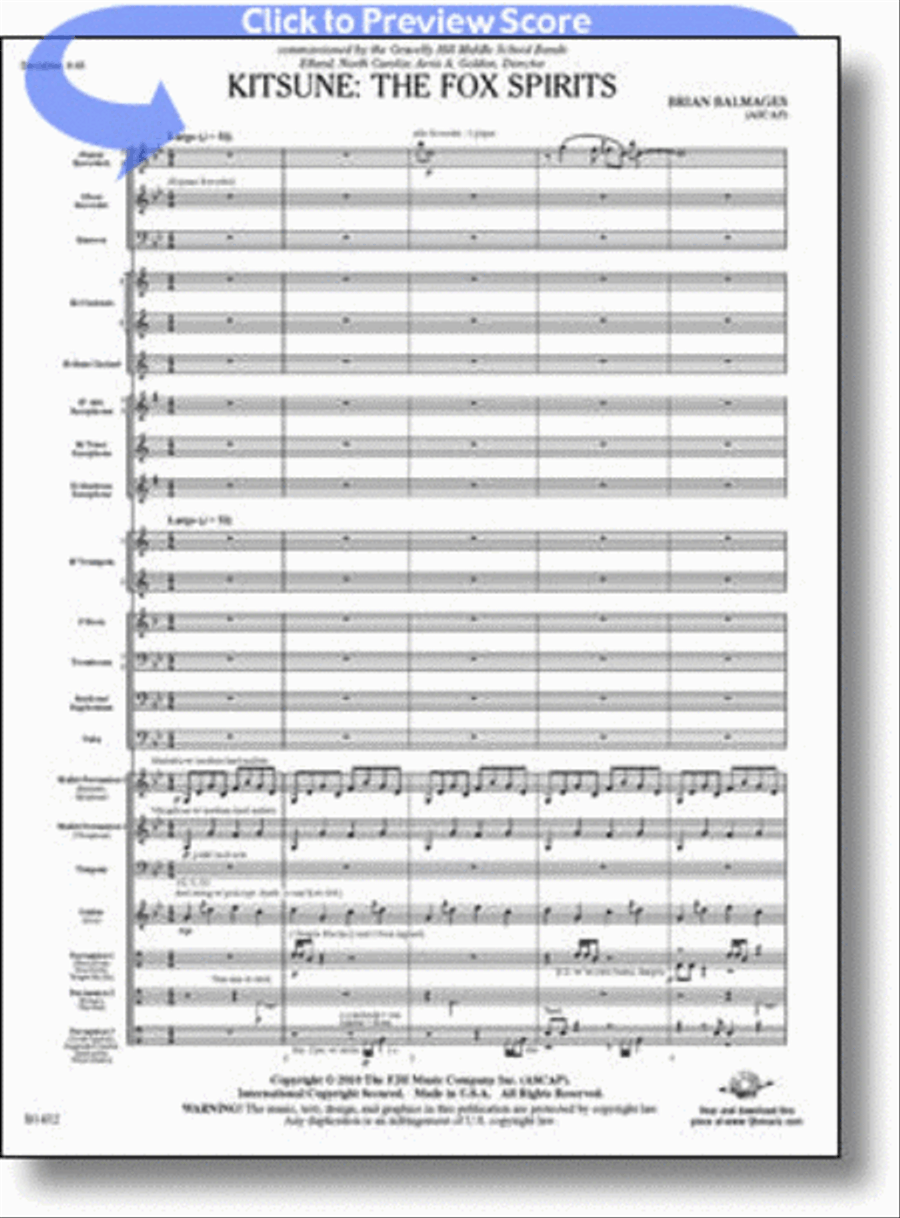 Kitsune -- The Fox Spirits Concert Band scores gallery preview page 1