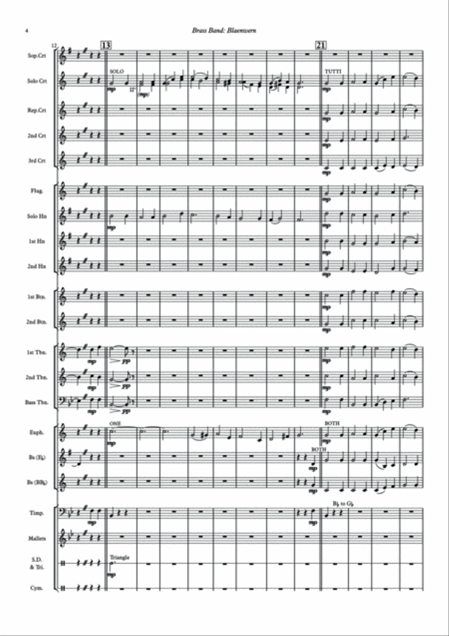 BLAENWERN - Hymn setting for Brass Band Brass Band scores gallery preview page 4