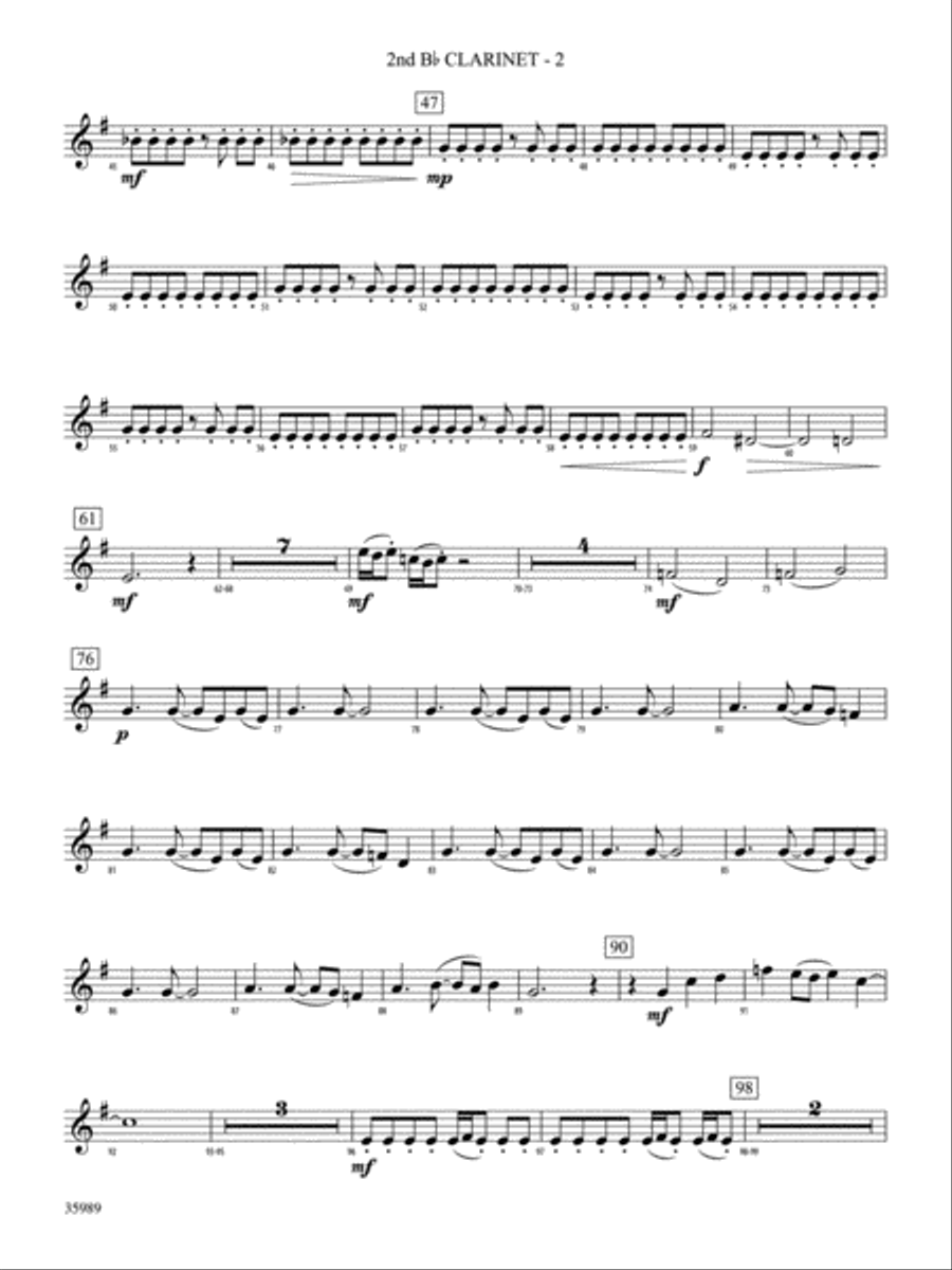 Wild Blue Yonder: 2nd B-flat Clarinet Full Orchestra scores gallery preview page 2