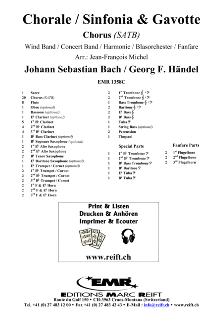 Chorale / Sinfonia & Gavotte 4-Part scores gallery preview page 2