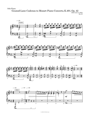 Gounod-Lane Cadenza to Mozart Piano Concerto, K.491, Op. 42