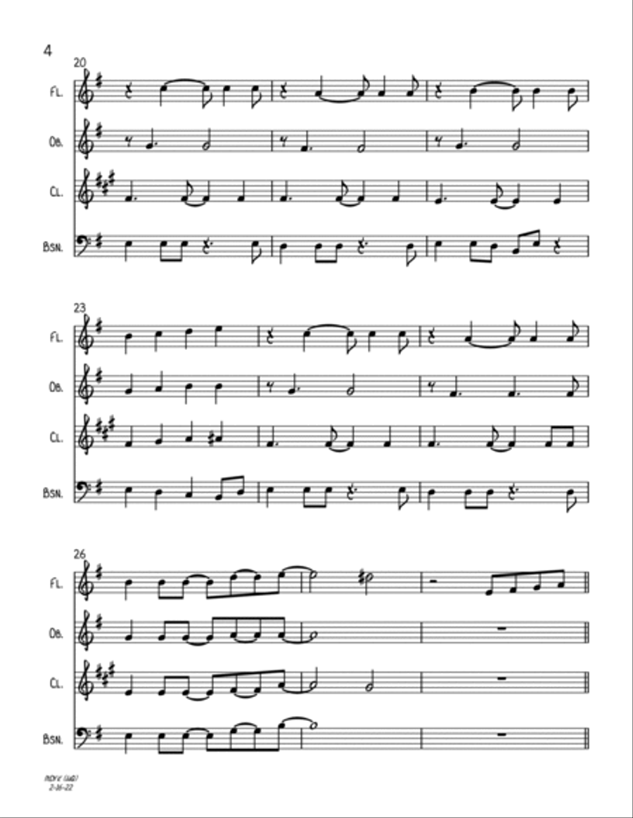 Mary, Did You Know? Woodwind Quartet scores gallery preview page 4