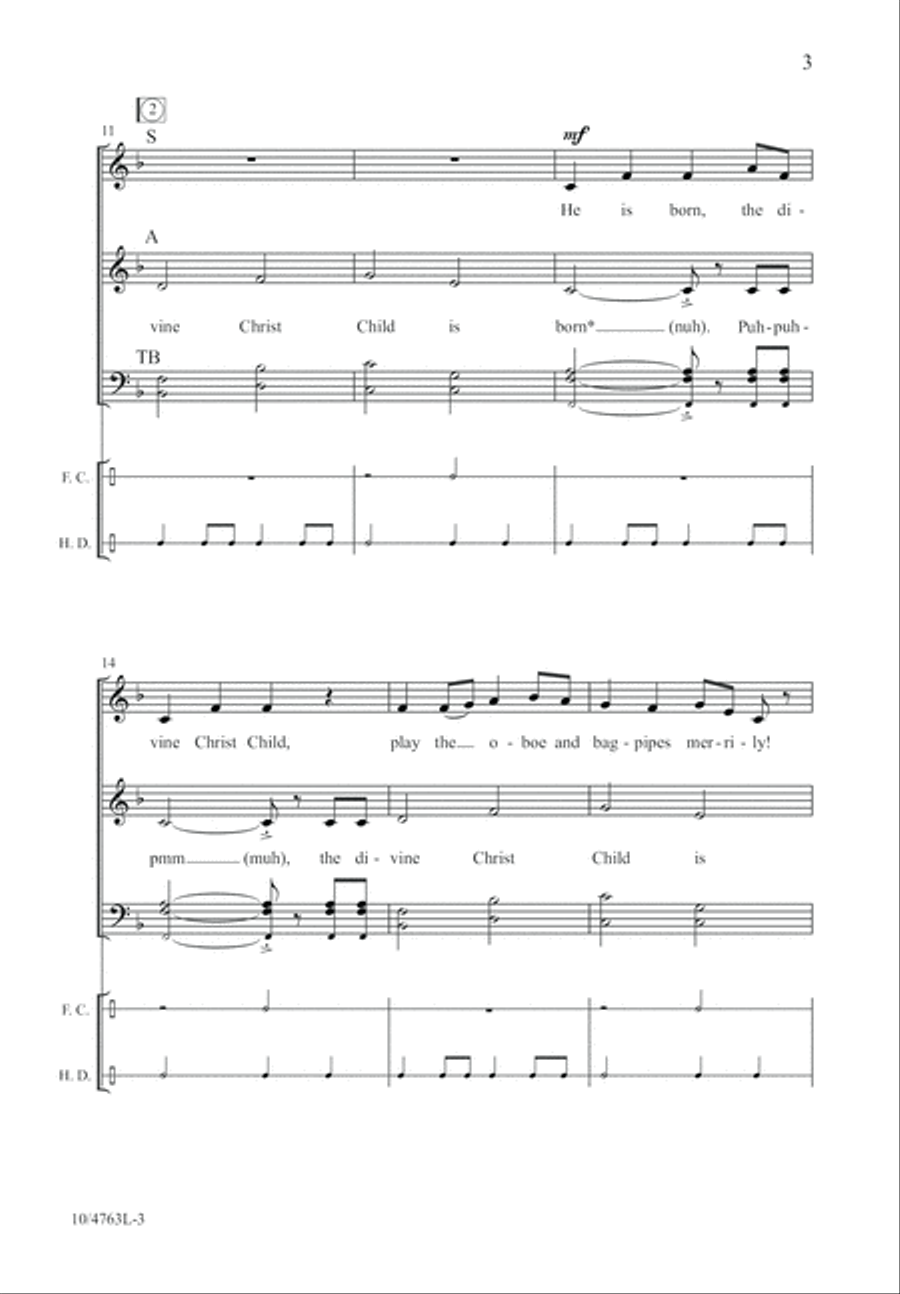 Born, He Is Born! Born, He Is Born! 4-Part scores gallery preview page 3